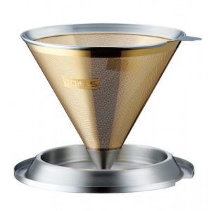 CORES Gold Genanvendeligt Cone kaffefilter med låg & stander.