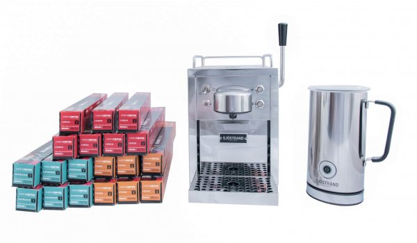 Sjöstrand Kapselmaschine und Milchaufschäumer + 1/2 Jahr verbrauch von Have A Coffee Kaffeekapseln*